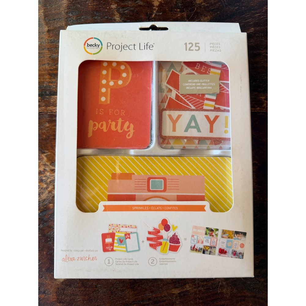Becky Higgins Project Life Sprinkles Kit 125pc Multicolor New Glitter Party Core